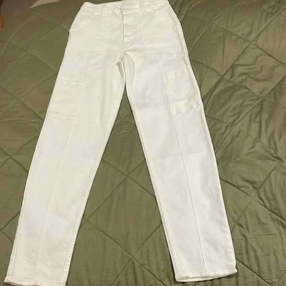 NWT MOTHER WHITE The Private Double Pocket Skimp Jeans size 26